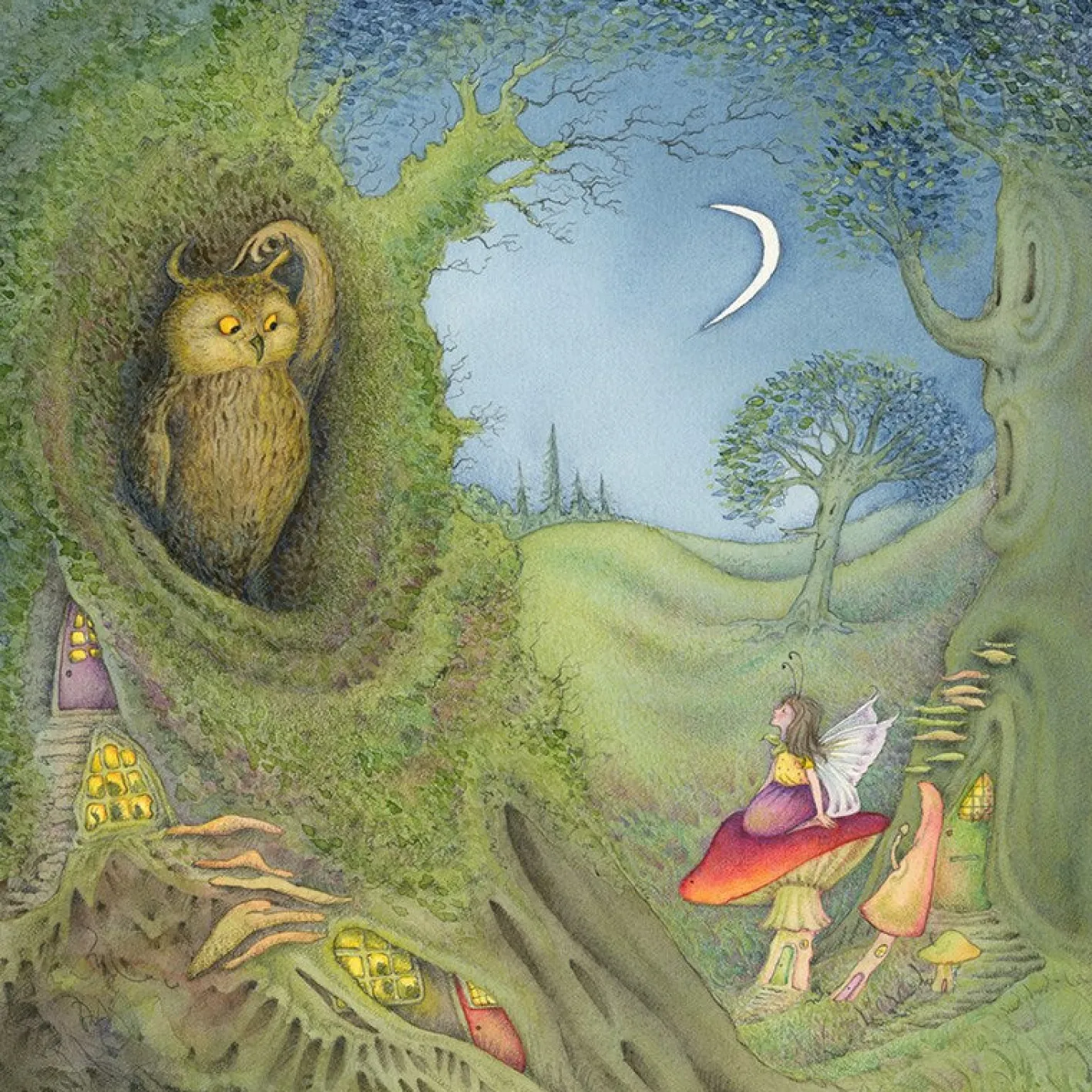 Moongazer Cards The Thoughtful Faerie Greeting Card