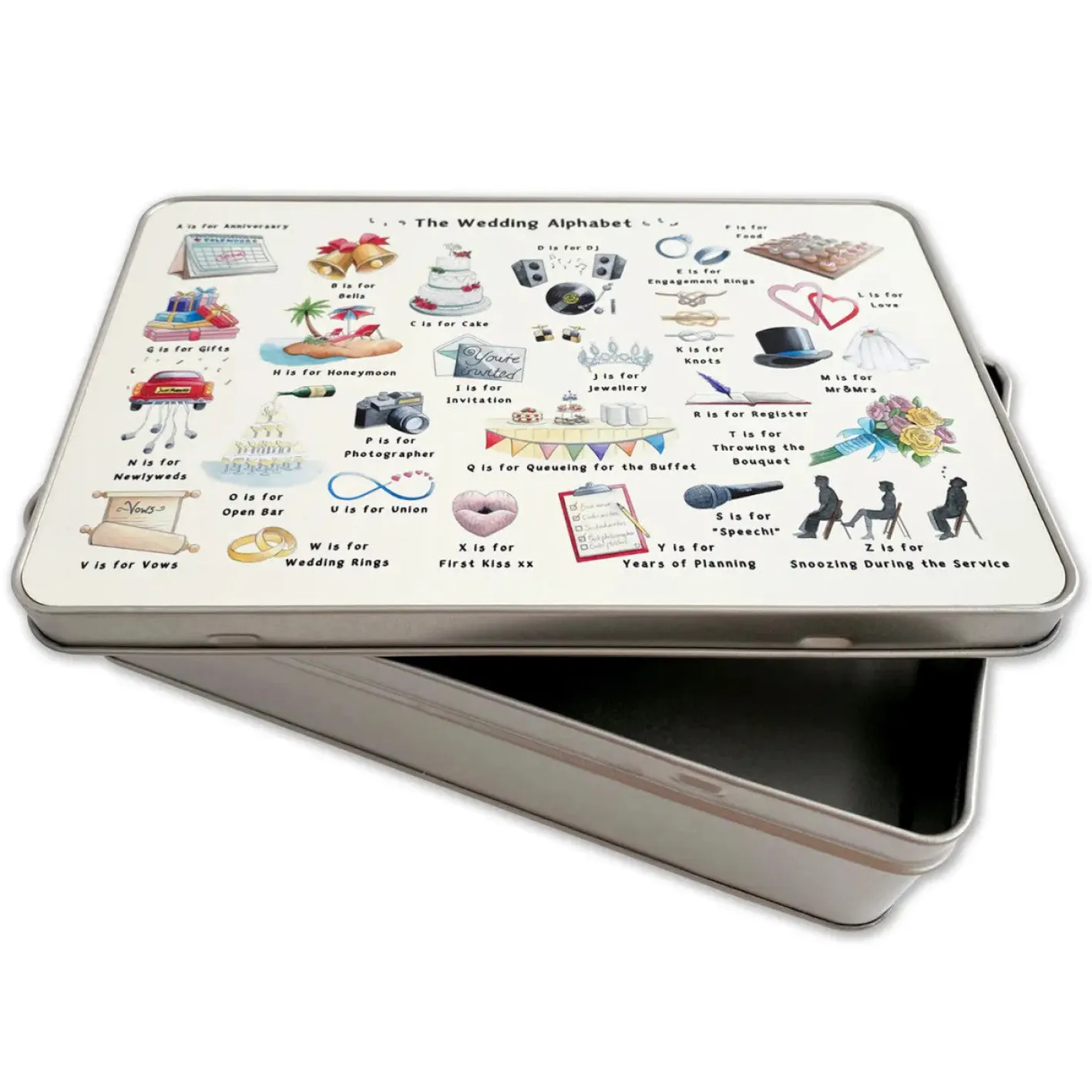 Yeti The Wedding Alphabet Keepsake Storage Tin