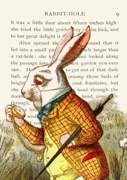 Madame Treacle The White Rabbit Alice In Wonderland Book Greetings Card