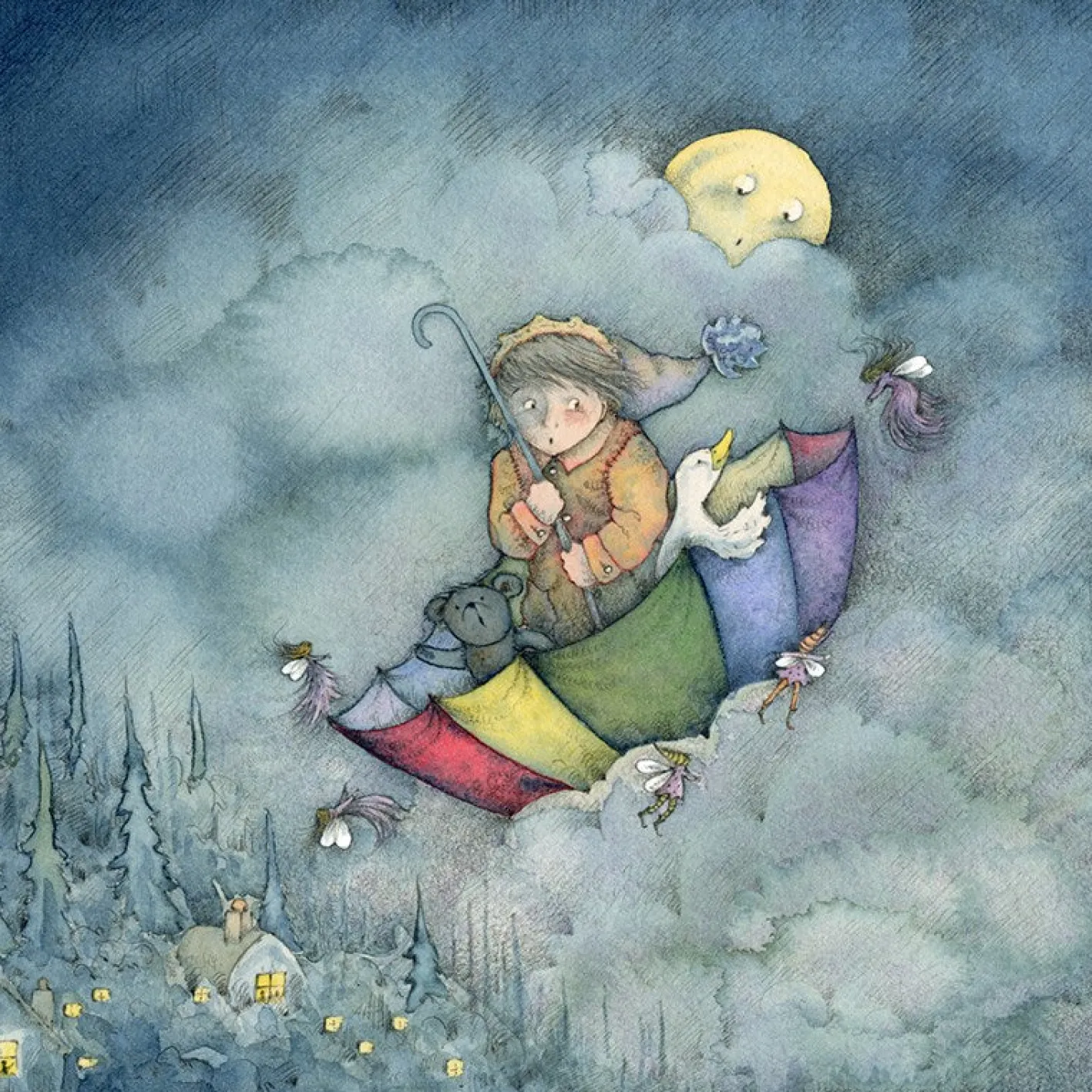 Moongazer Cards The Wind in a Frolic Greeting Card
