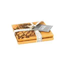 Selbrae Thistle Oak Coasters - Set of 2