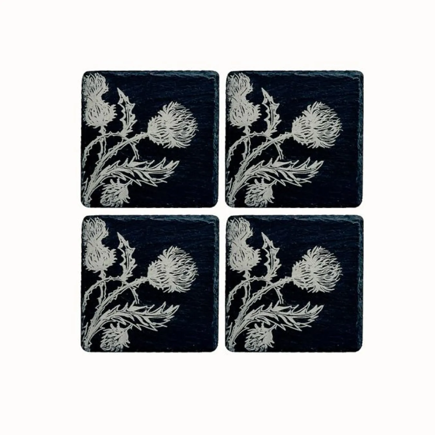 Selbrae Thistle Trio - Set of 4 Slate Coasters