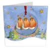 Emma Ball Three Robins Melamine Bauble Card