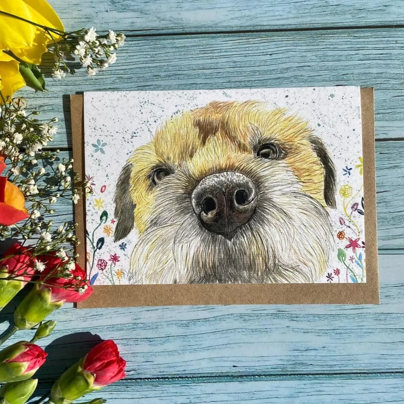 Jen Winnett Tilly the Border Terrier Eco-card