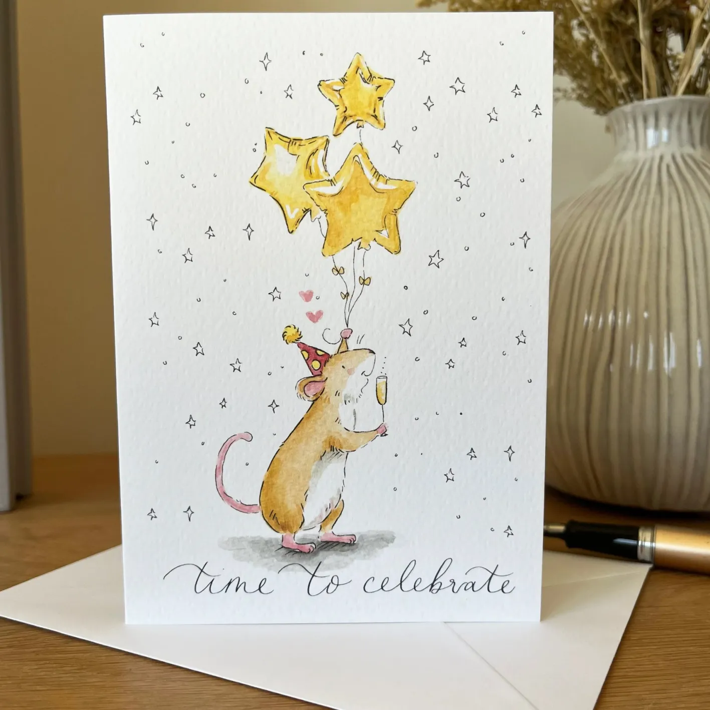 Ellie Hooi Illustration Time to Celebrate Greeting Card