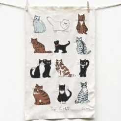 Poppy Treffry Topcats Tea Towel