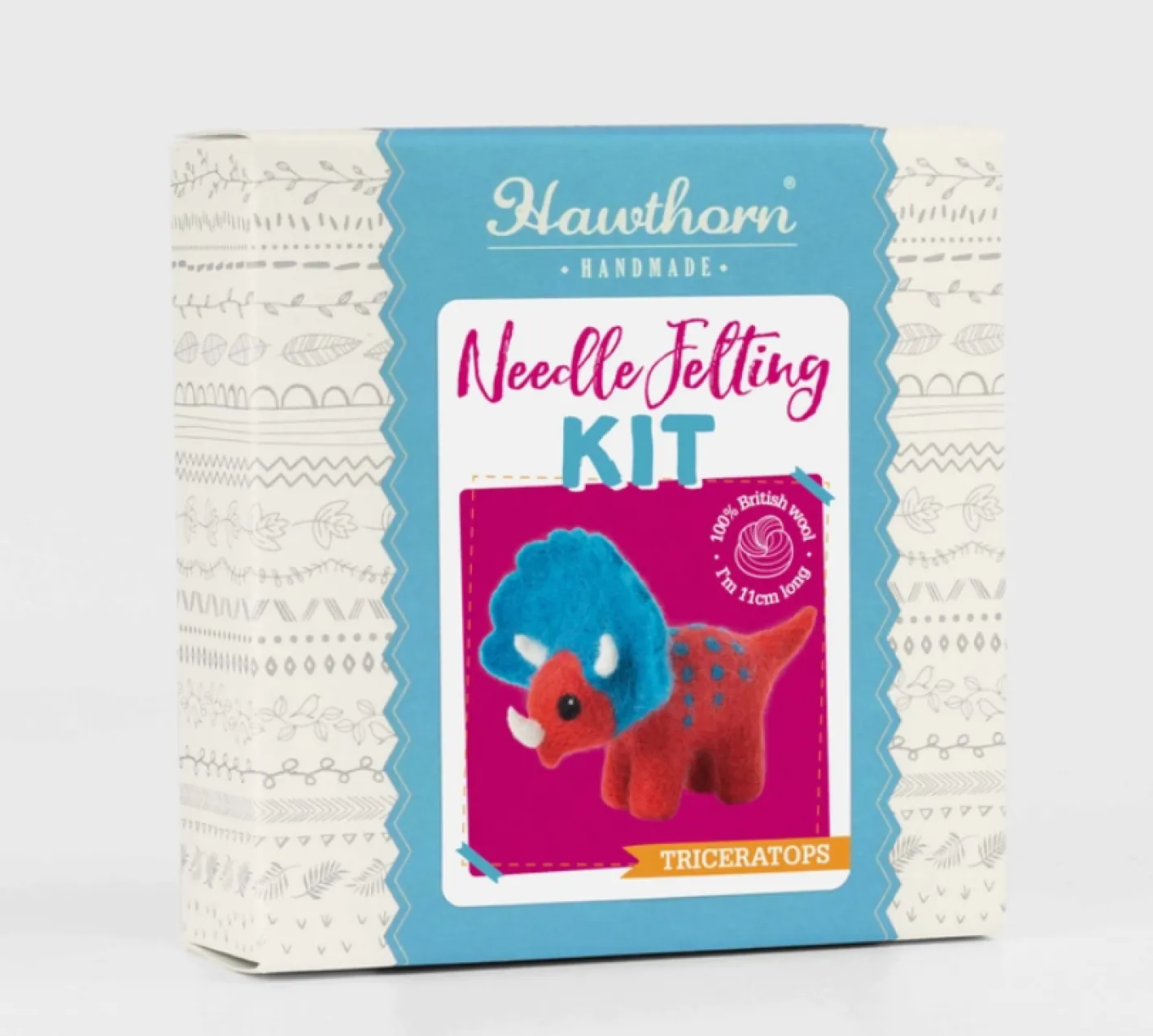 Hawthorn Handmade Triceratops Mini Felting Kit