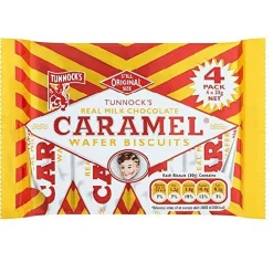 Tea & Biscuits Tunnock's Milk Chocolate Caramel Wafer Biscuits 4pk