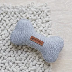 Sweet William Tweed Dog Bone Shaped Dog Toy - Grey