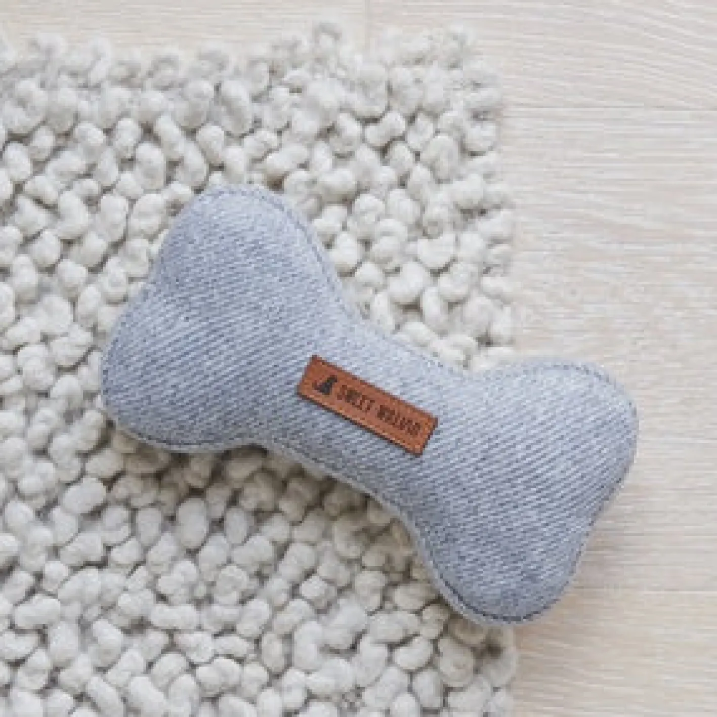 Sweet William Tweed Dog Bone Shaped Dog Toy - Grey