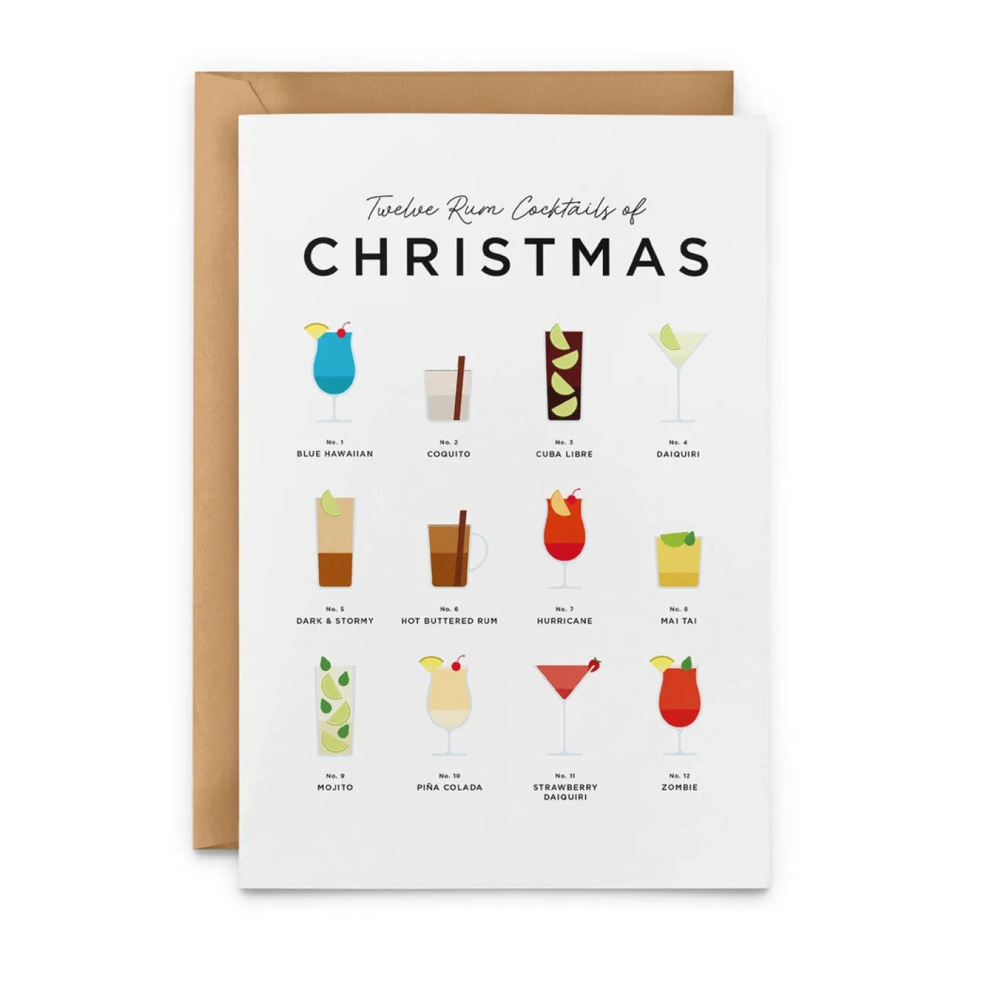 Everlong Print Co. Twelve Rum Cocktails of Christmas Card