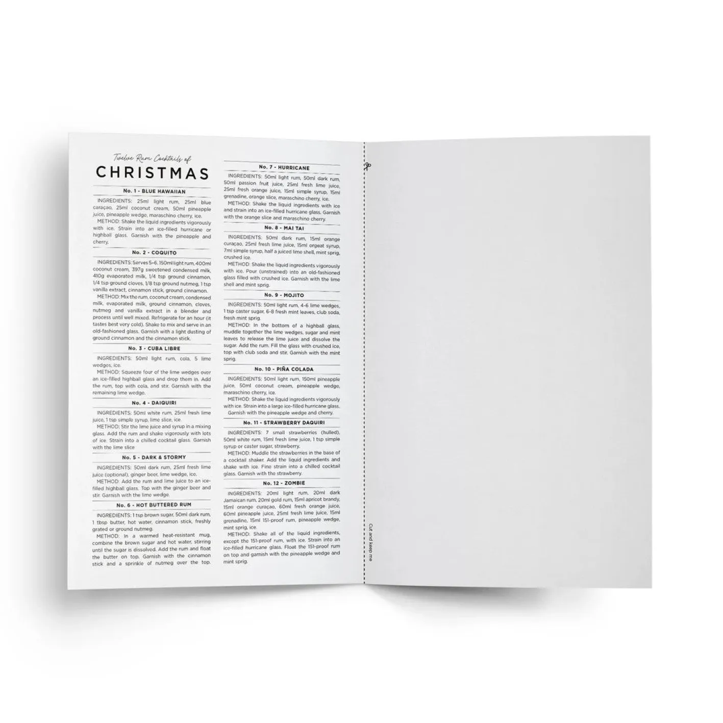 Everlong Print Co. Twelve Rum Cocktails of Christmas Card