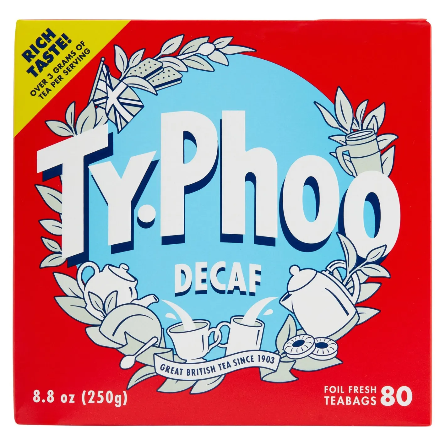 Tea & Biscuits Typhoo Decaffeinated Tea Teabags, 80 ct.