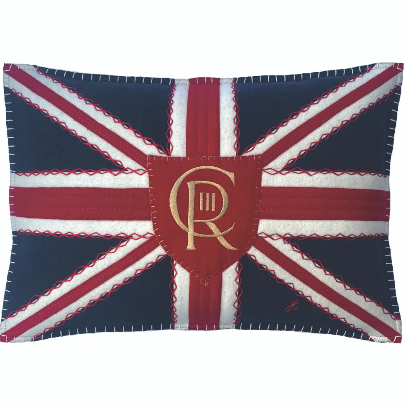 Jan Constantine Union Jack Coronation Insignia Pillow - Shield