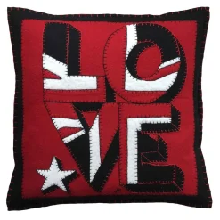 Jan Constantine Union Jack Love Pillow - Red