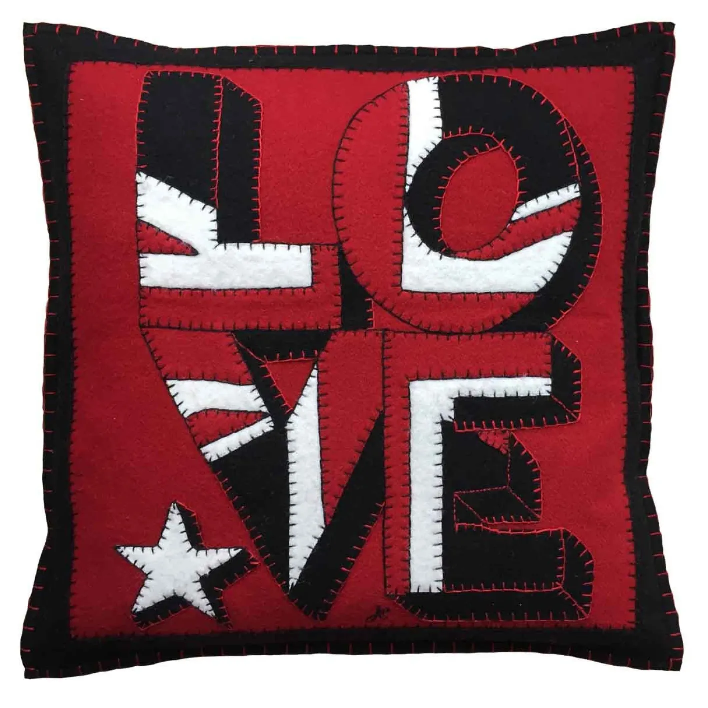 Jan Constantine Union Jack Love Pillow - Red