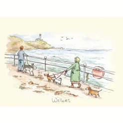Two Bad Mice Walkies  Greetings Card