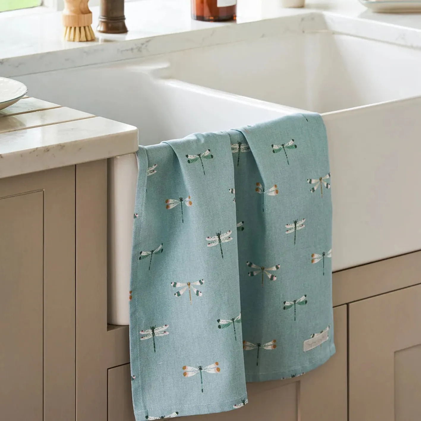 Sophie Allport Watercolor Dragonfly Tea Towel