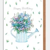 Lottie Murphy Watering Can Floral  Birthday Card