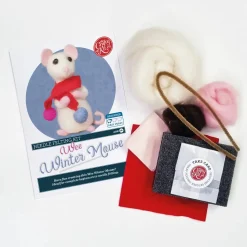 The Crafty Kit Co. Wee Winter Mouse Needle Felting Kit