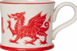 Moorland Pottery Welsh Dragon Red Mug by
