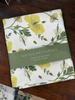 Sophia Davenport Welsh Poppy Linen Union Tea Towel