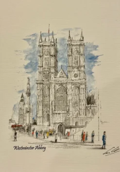 Sean Webb Art Westminster Abbey Card