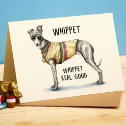 Bewilderbeest Whippet Greetings Card