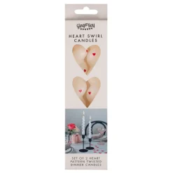 Ginger Ray White Heart Pattern Twisted Candles