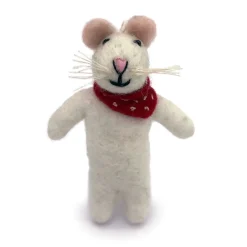 Amica Felt White Mouse Pocket Pal