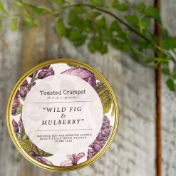 Toasted Crumpet Wild Fig & Mulberry Candle in a Matt Gold Tin