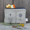 Poppy Treffry Wild Grasses Embroidered Flat Coin Purse