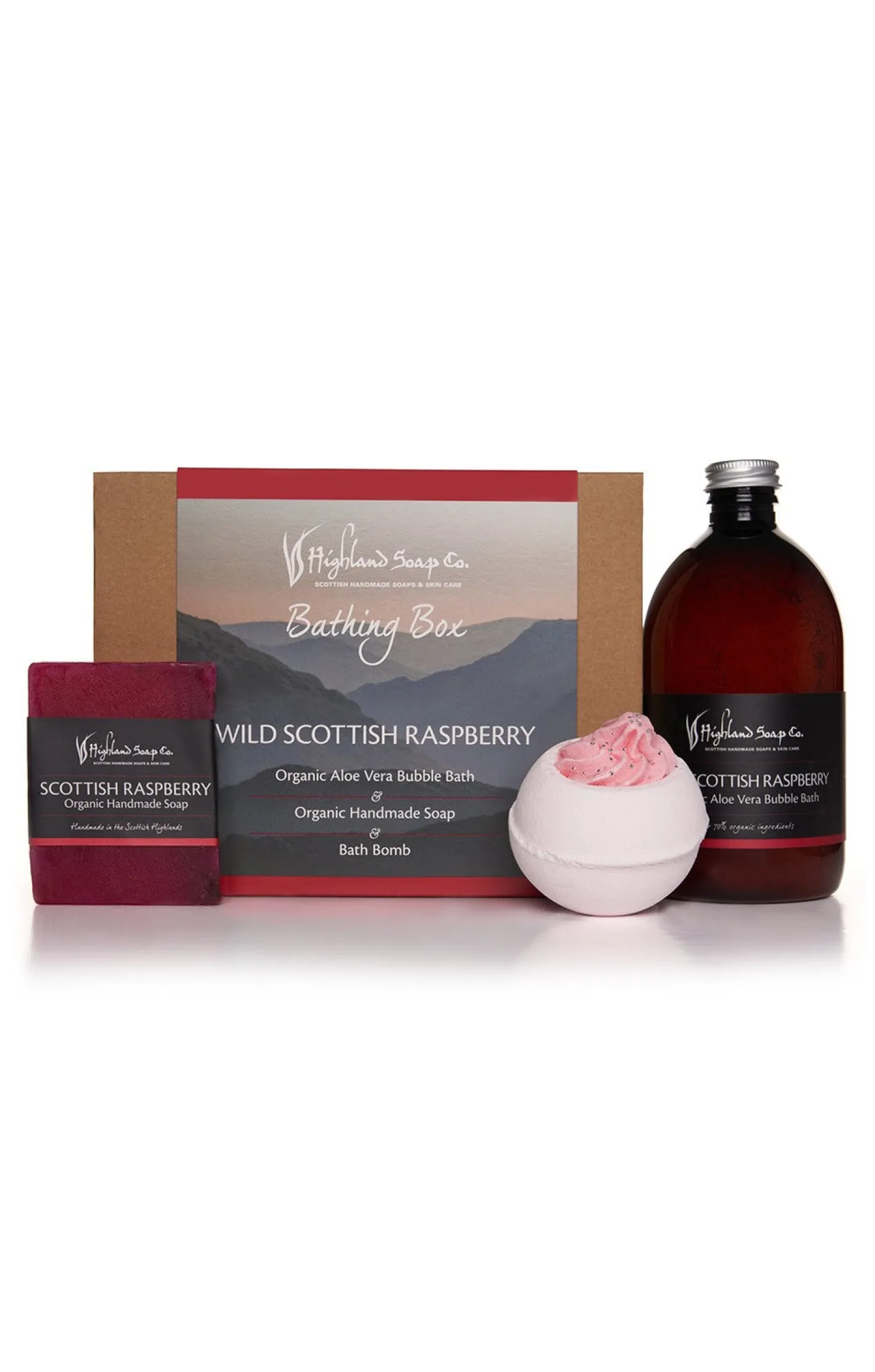 The Highland Soap Company Wild Scottish Raspberry Bathing Box