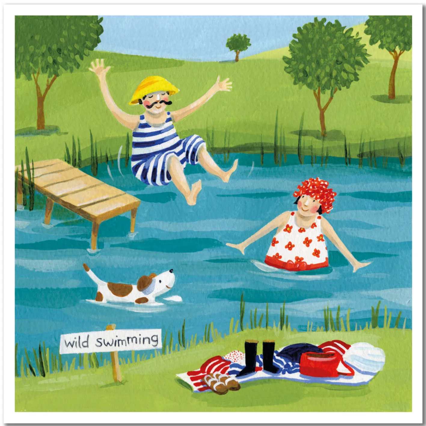 Emma Ball Wild Swimming Greetings Card