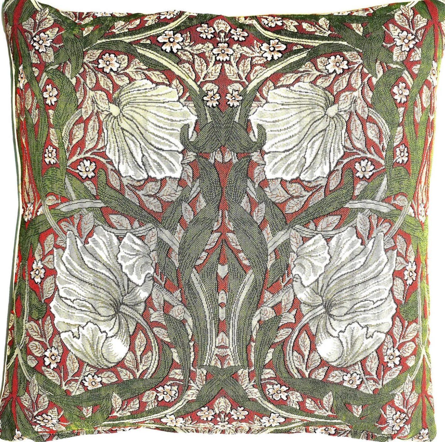 Signare William Morris Pimpernel and Thyme Red Pillow