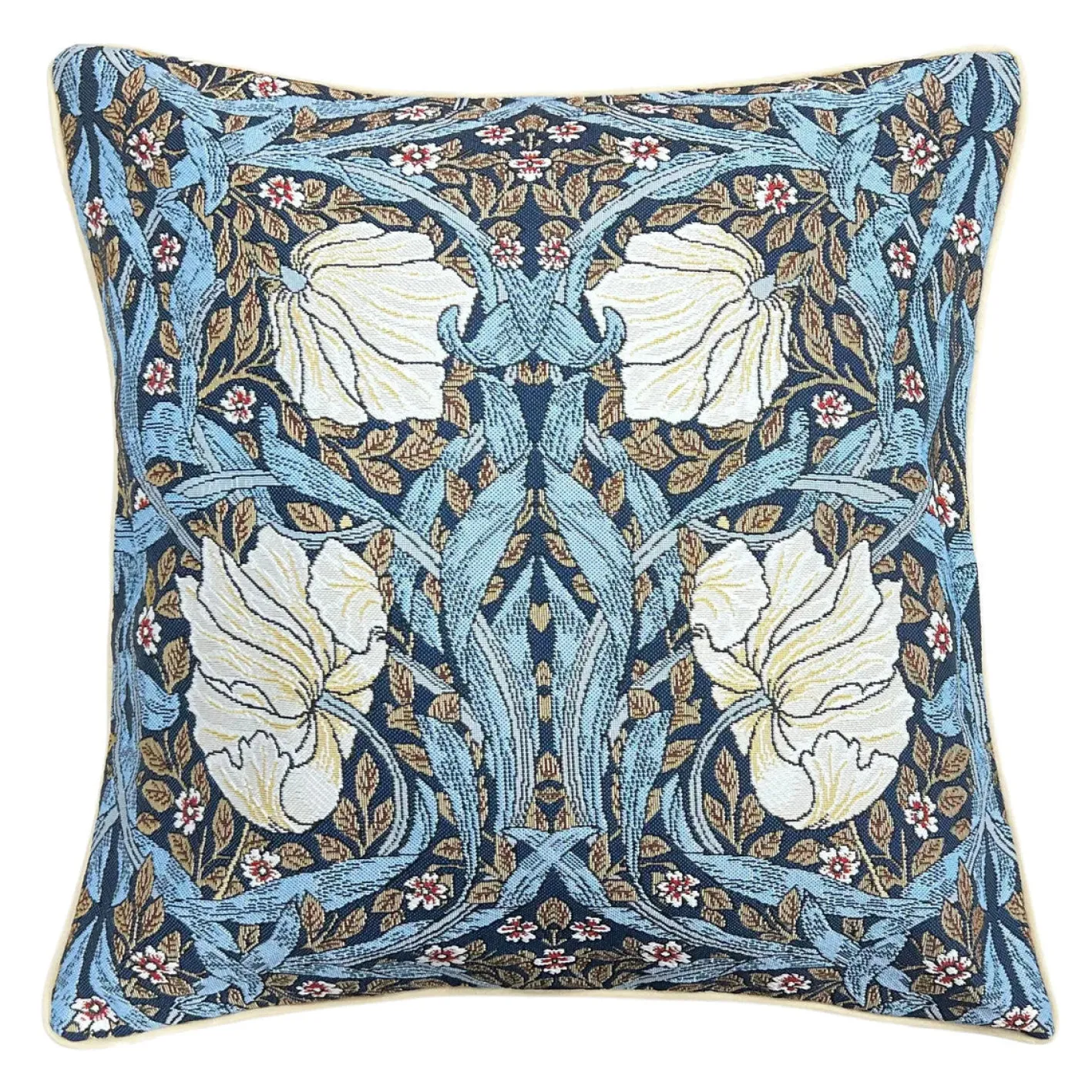 Signare William Morris Pimpernel and Thyme Blue Pillow