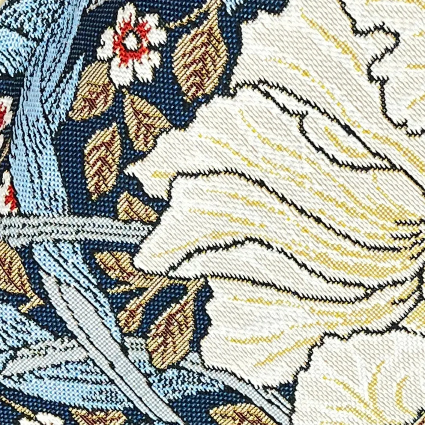 Signare William Morris Pimpernel and Thyme Blue Pillow