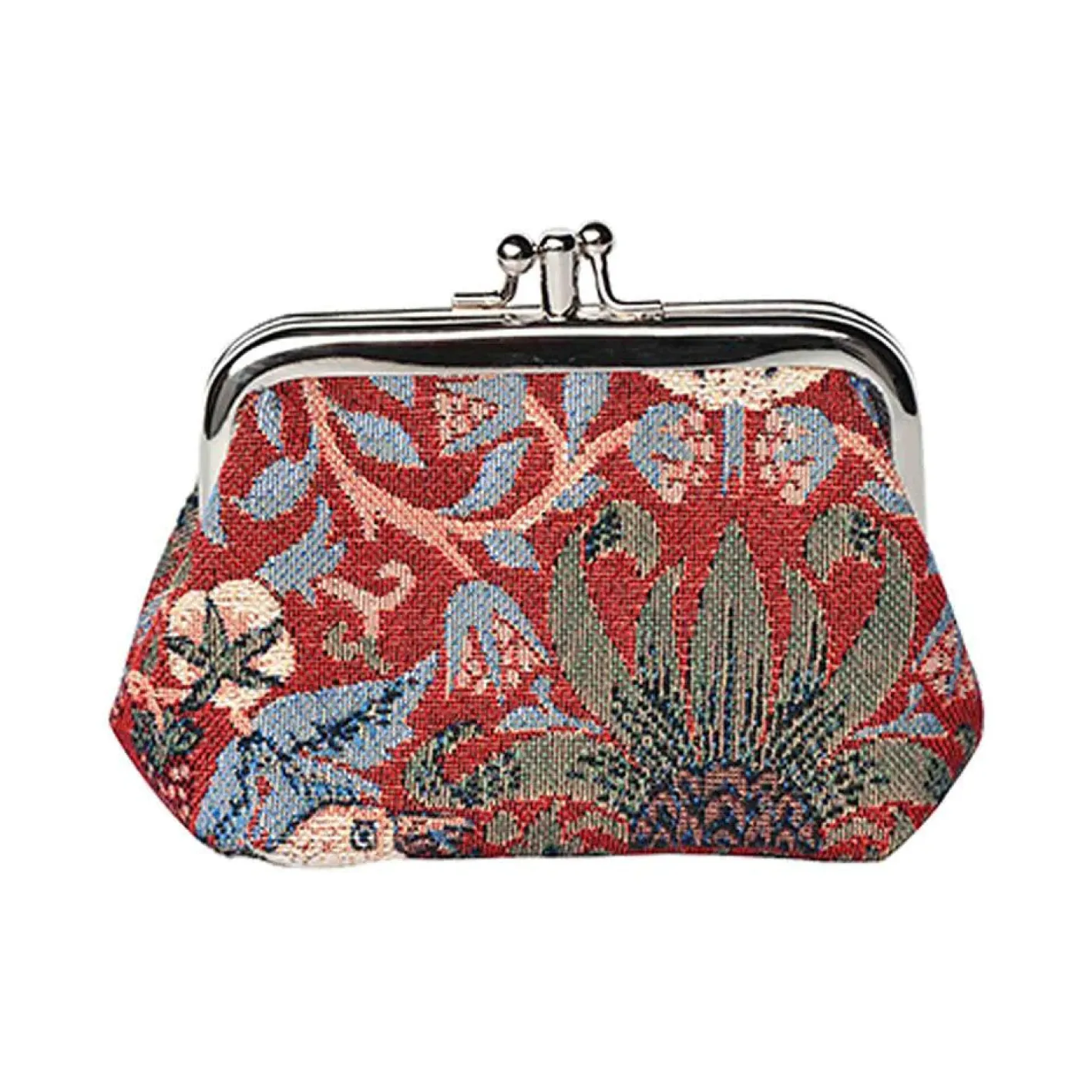 Signare William Morris Strawberry Thief Red Frame Coin Purse