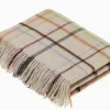 Bronte Moon Windowpane Rainbow  Beige Multi Merino Lambswool Throw