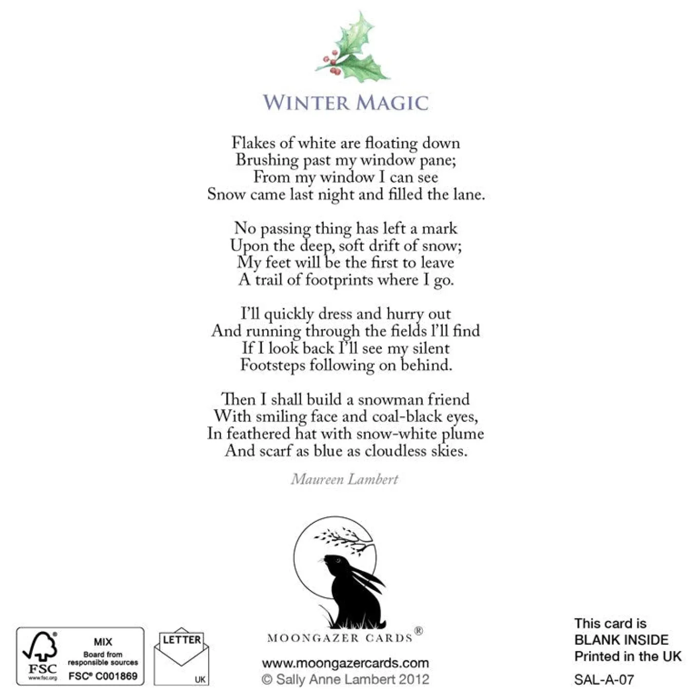 Moongazer Cards Winter Magic Greeting Card