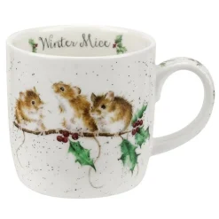 Wrendale Designs 'Winter Mice' Small Bone China Mug (11oz)