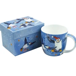 Emma Ball Winter Puffins Bone China Mug (Boxed)