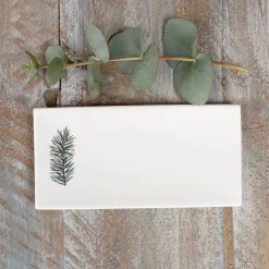 Toasted Crumpet Winter Spruce Bone China Rectangular Soap Dish