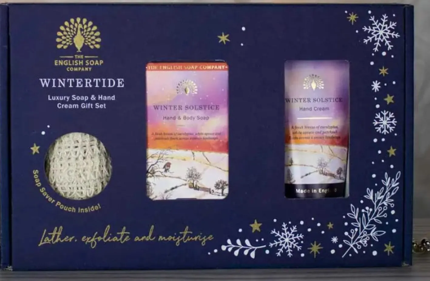 English Soap Company Wintertide "Polar Lights" Soap and Hand Cream Gift Set