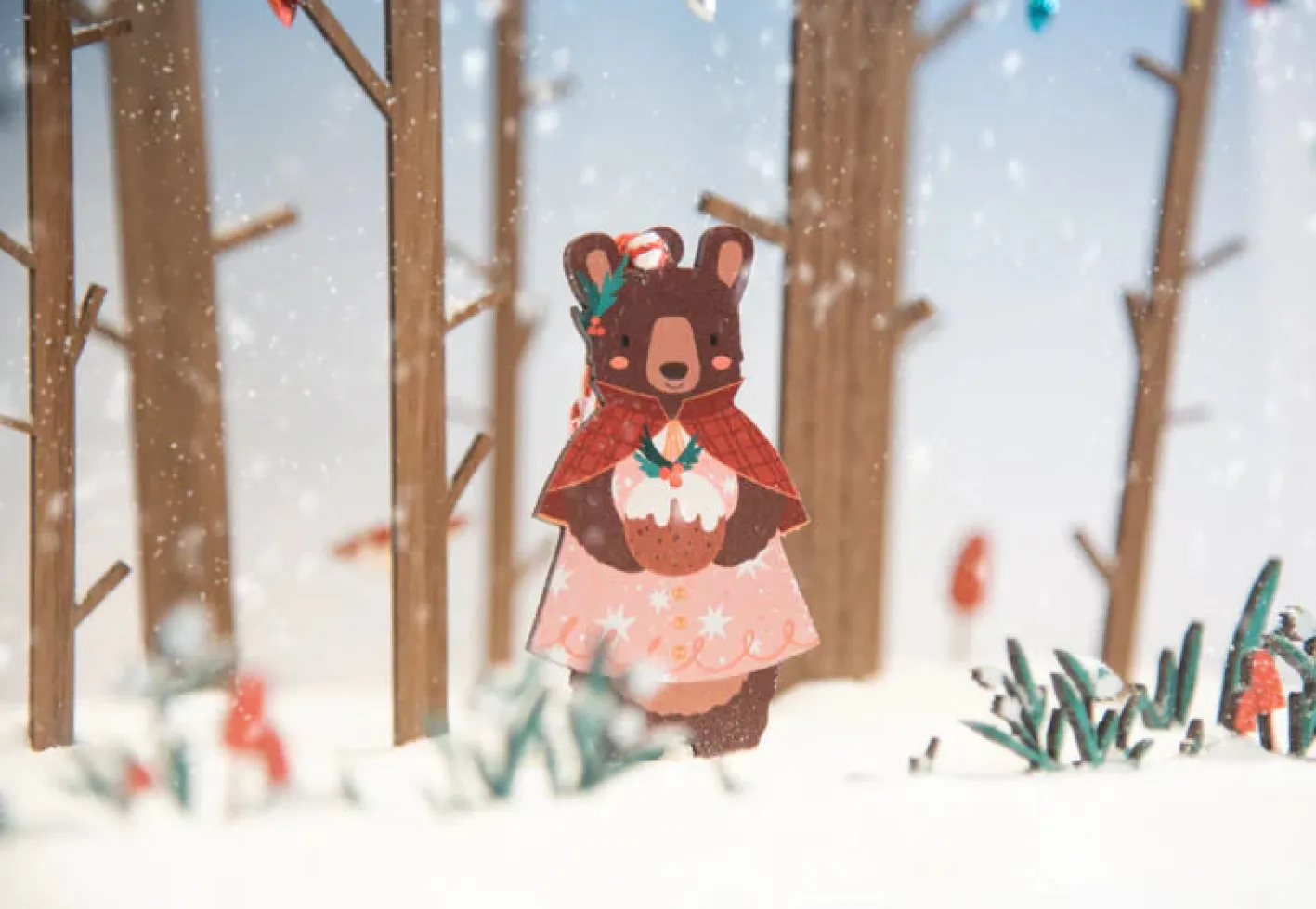 Dapple & Dot Wintery Bears Wooden Decorations