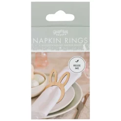 Ginger Ray Wooden Easter Bunny Napkin Rings