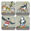 Emma Ball Woolly Puffins Coasters - Set of 4