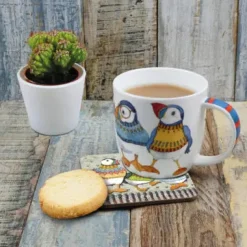 Emma Ball Woolly Puffins II Bone China Mug (Boxed)