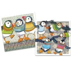 Emma Ball Woolly Puffins pack of 10 Mini Notecards