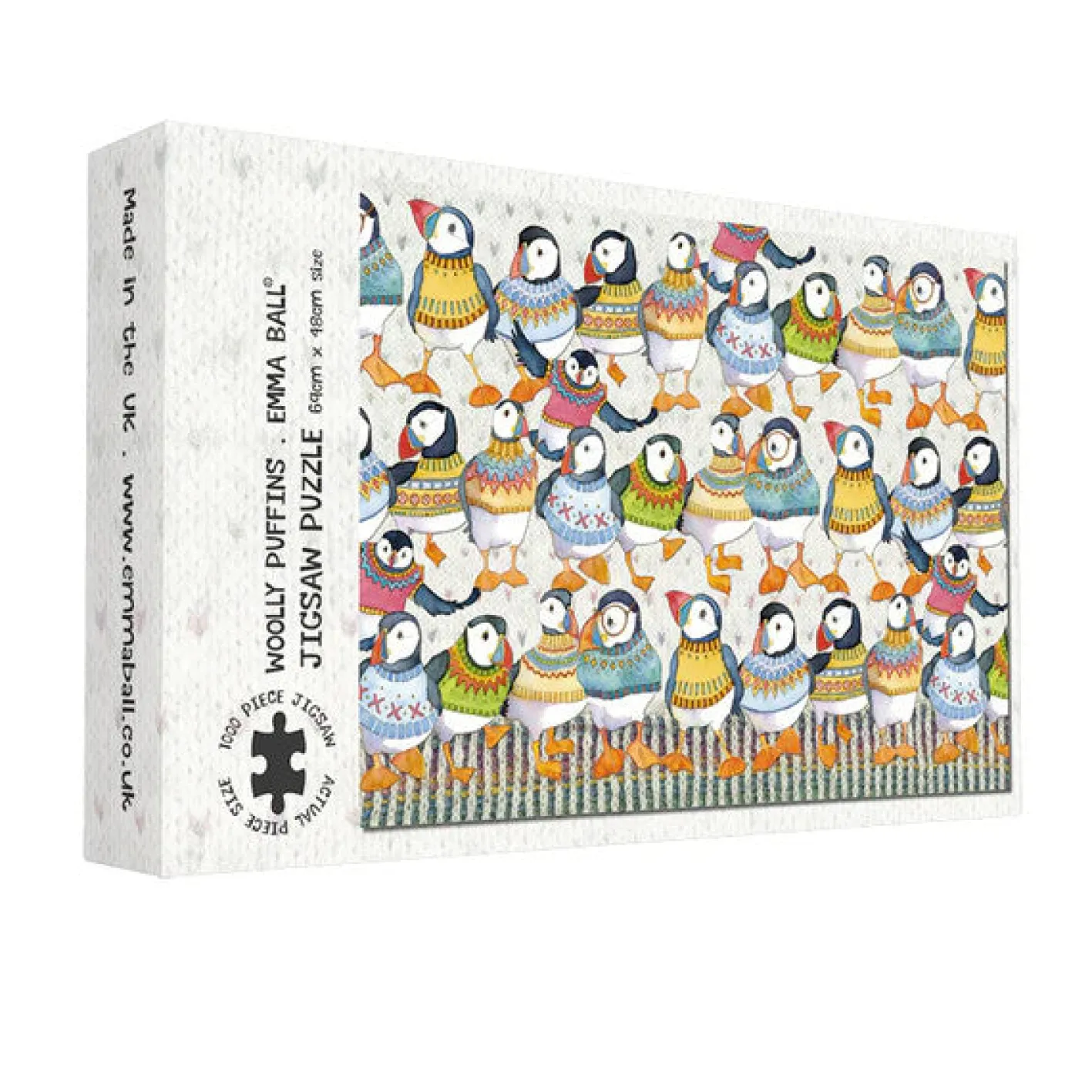 Emma Ball Woolly Puffins 1000 Piece Jigsaw Puzzle by
